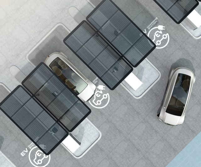 solar cars charging concept